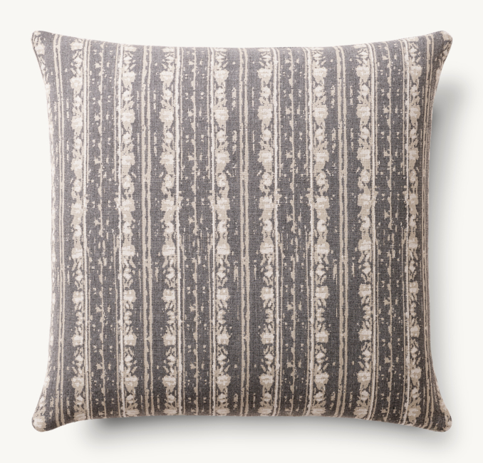 Overhead view of Corsica Outdoor Pillow Cover  - Stripe - Square  