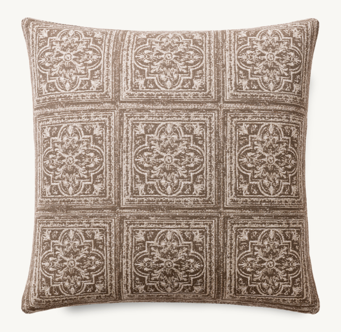Overhead view of Corsica Outdoor Pillow Cover  - Multi-Tile - Square 