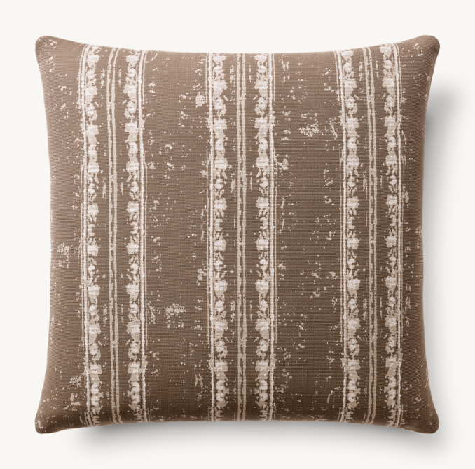 Overhead view of Corsica Outdoor Pillow Cover  - Multi-Stripe - Square 