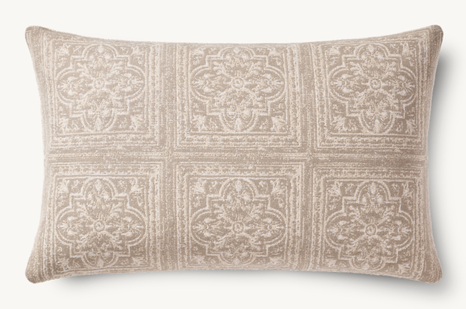 Overhead view of Corsica Outdoor Pillow Cover  - Multi-Tile - Lumbar 