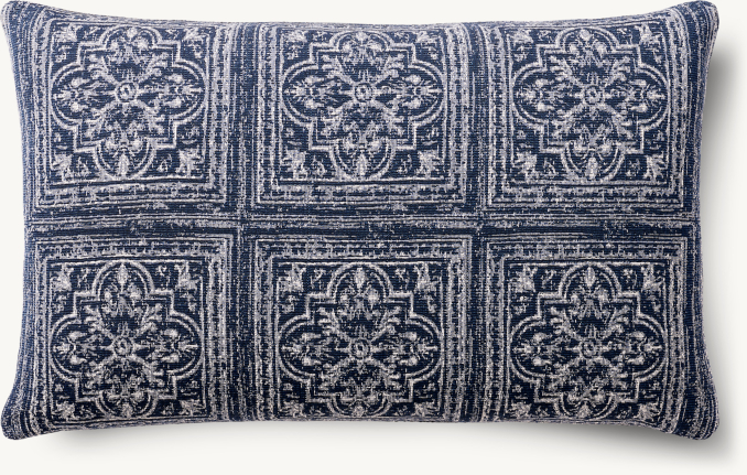 Overhead view of Corsica Outdoor Pillow Cover  - Multi-Tile - Lumbar 