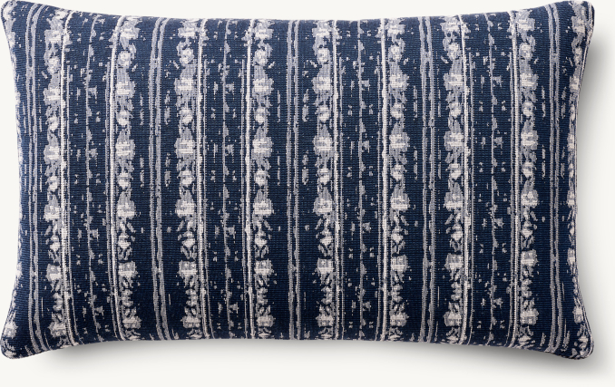 Overhead view of Corsica Outdoor Pillow Cover  - Stripe - Lumbar 
