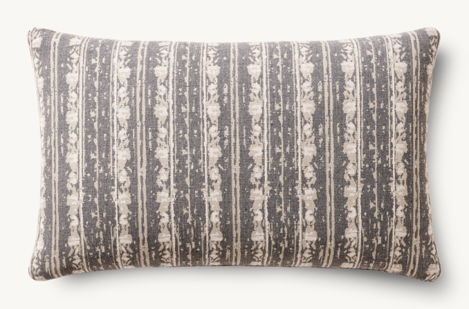 Vue en Hauteur - Housse de Coussin D’Extérieur - Rayures - Rectangulaire - Gris Anthracite