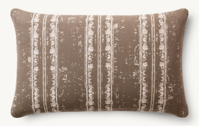 Overhead view of Corsica Outdoor Pillow Cover  - Multi-Stripe - Lumbar 