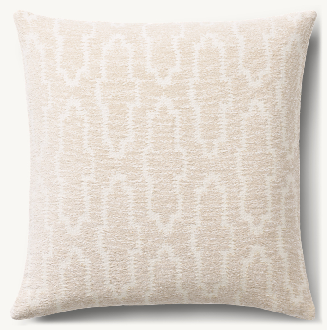 Overhead view of Nazaré Block Print Pillow - Square 