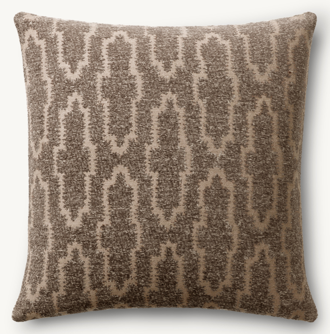Overhead view of Nazaré Block Print Pillow - Square 