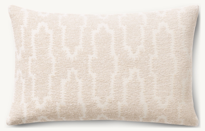 Overhead view of Nazaré Block Print Pillow - Lumbar 