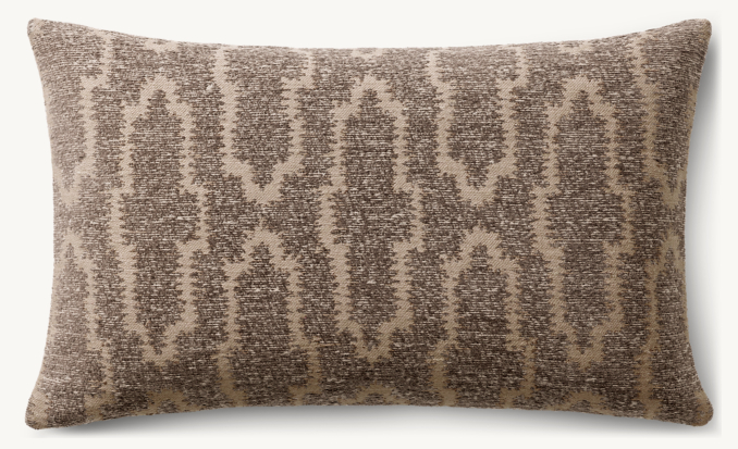 Overhead view of Nazaré Block Print Pillow - Lumbar 