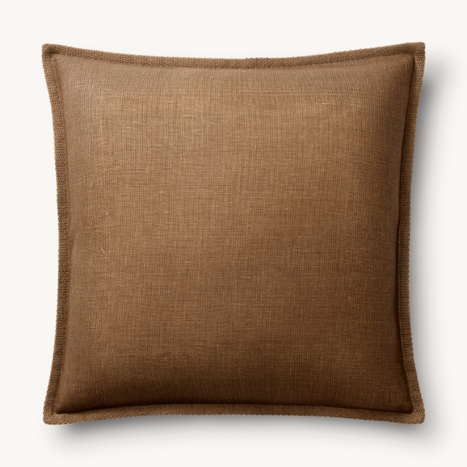 Overhead view of Ombré Linen Pillow Cover - Ombre Flange - Square 