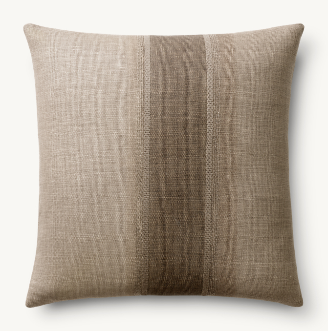 Overhead view of Ombré Linen Pillow Cover - Vertical Stripe - Square 
