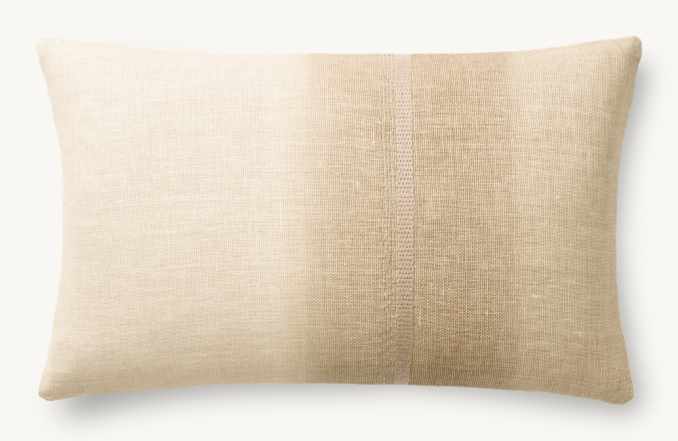 Overhead view of Ombré Linen Pillow Cover - Ombre Stripe - Lumbar 