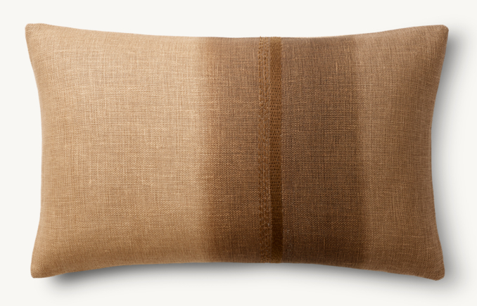 Overhead view of Ombré Linen Pillow Cover - Ombre Stripe - Lumbar 