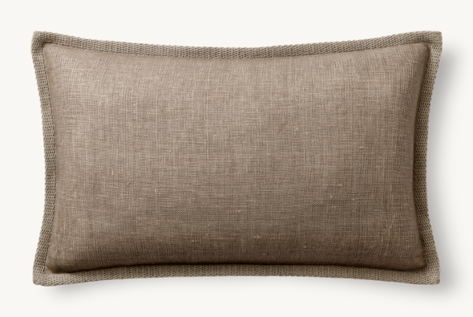 Overhead view of Ombré Linen Pillow Cover - Ombre Flange - Lumbar 