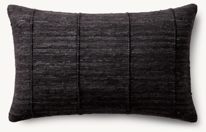 Overhead view of Seta Raw Silk Symmetric Stripe Pillow - Lumbar 