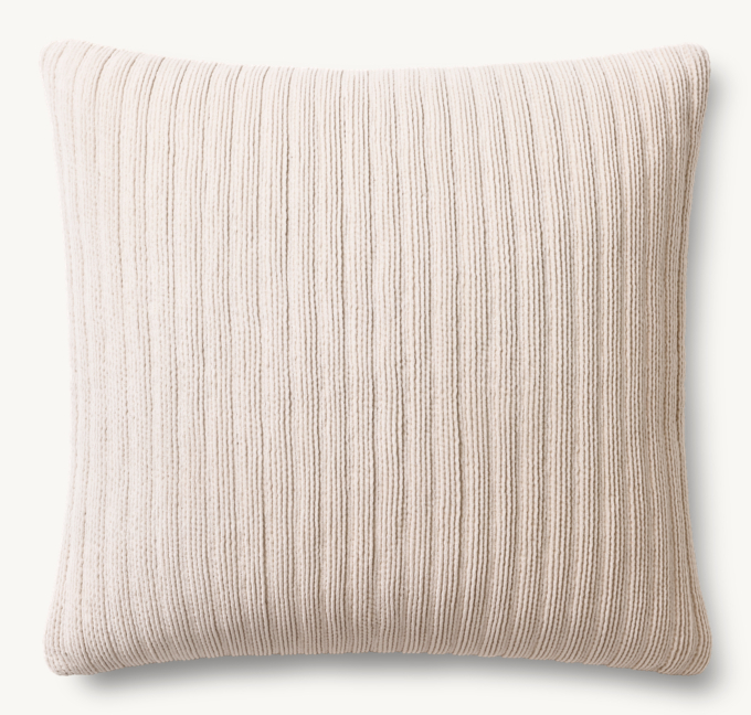 Pleated Cotton Velvet Vertical Pleated Pillow Cover  - Square