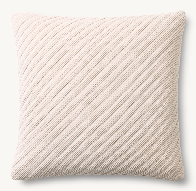 Pleated Cotton Velvet Diagonal Pleated Pillow Cover - Square