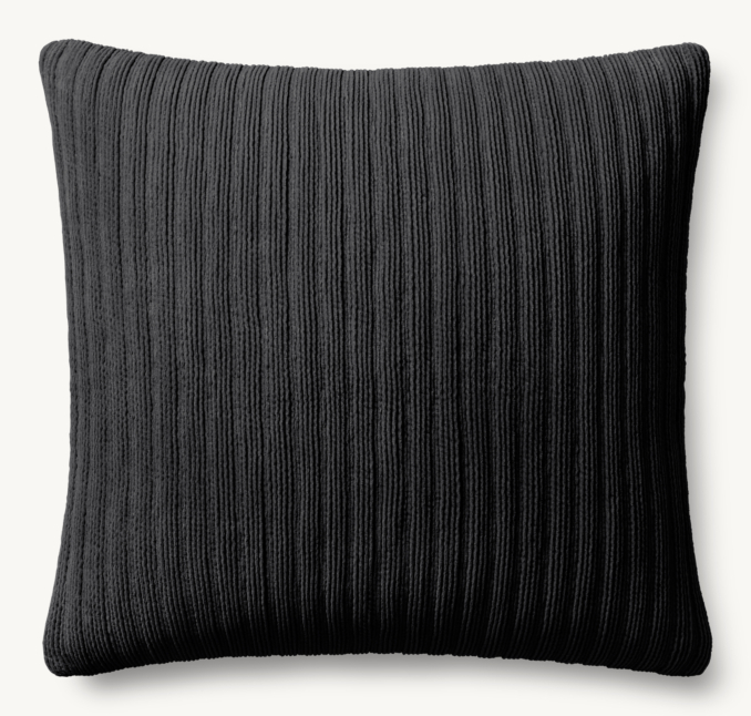 Overhead view of Pleated Cotton Velvet Vertical Pleated Pillow  - Square