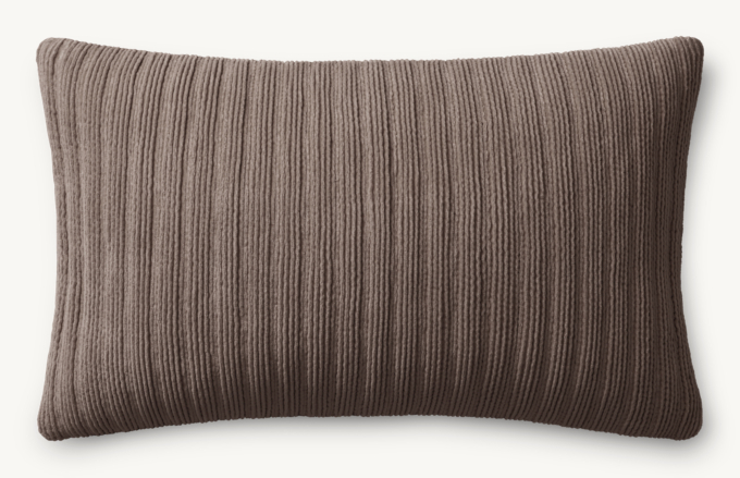 Pleated Cotton Velvet Vertical Pleated Pillow Cover  - Lumbar