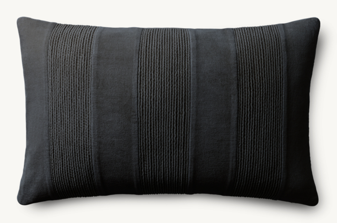 Overhead view of Pleated Cotton Velvet Pleated Stripe - Lumbar 