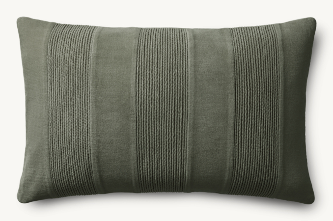 Overhead view of Pleated Cotton Velvet Pleated Stripe - Lumbar 