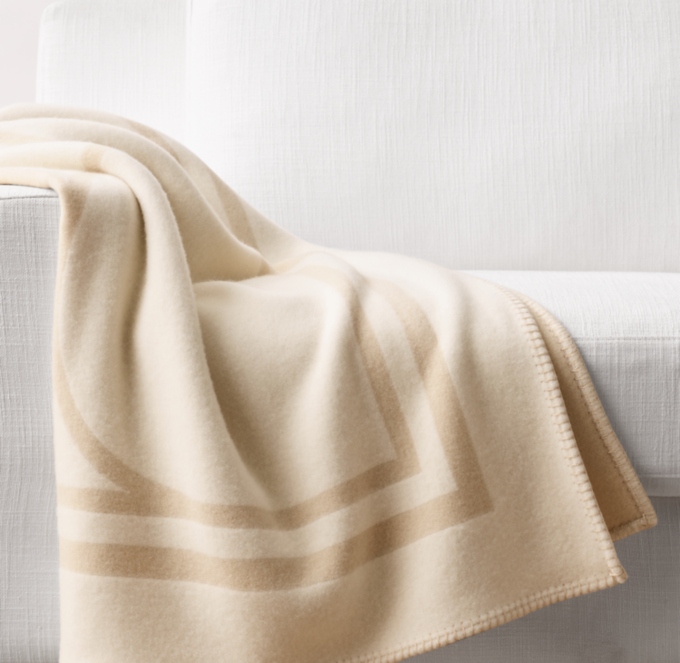RH Italian Wool And Cashmere Whipstitch Throw