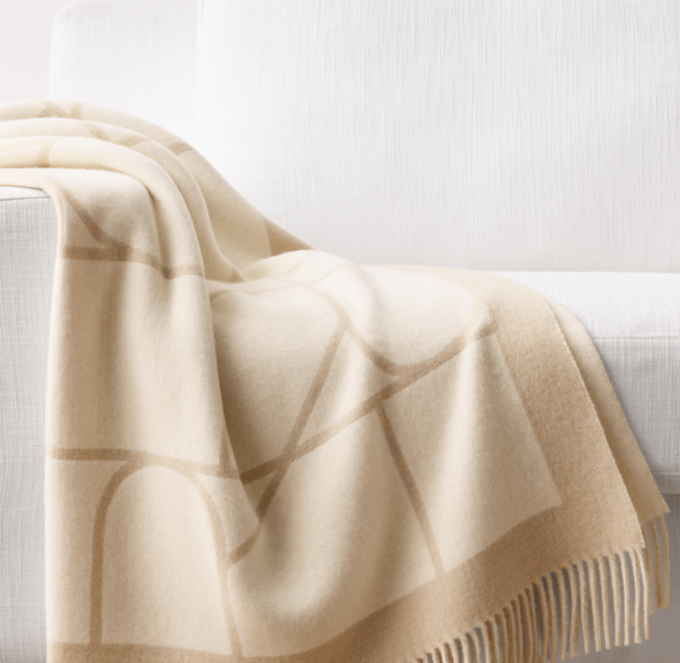 RH Italian Wool And Cashmere Fringe Throw