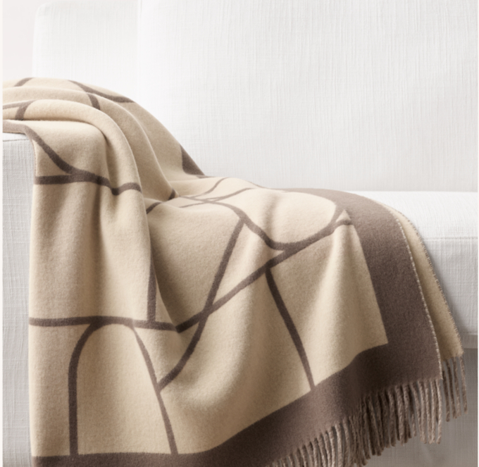 RH Italian Wool And Cashmere Fringe Throw