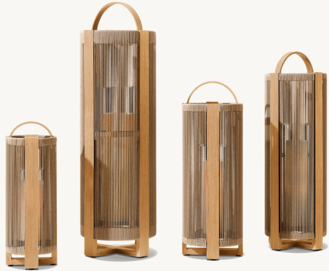 Sizes (left to right) A, D, B and C shown in Natural Teak.
