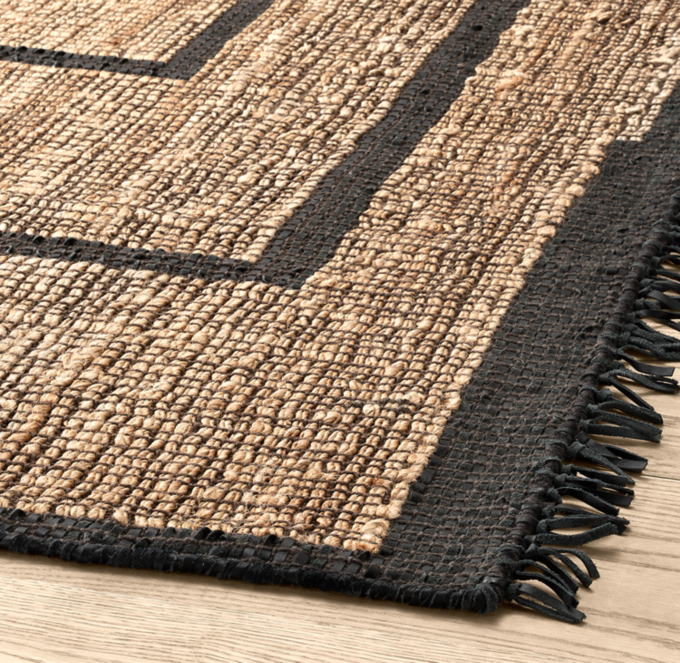 Aroha Jute & Leather Rug - Made-to-Order