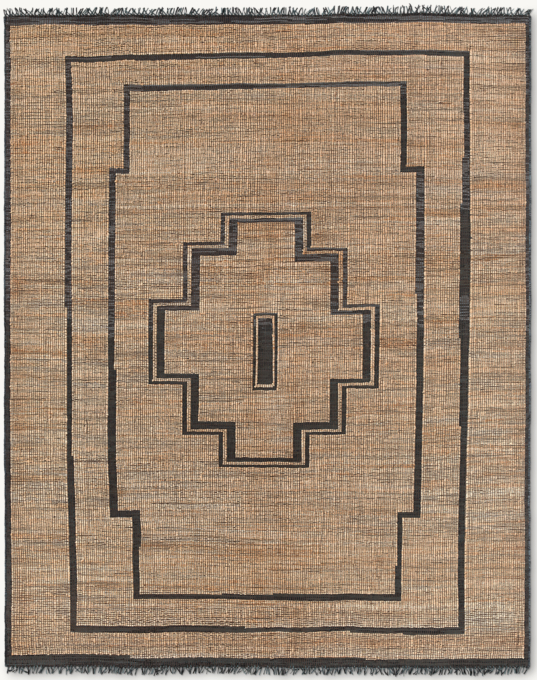 Aroha Jute & Leather Rug - Made-to-Order