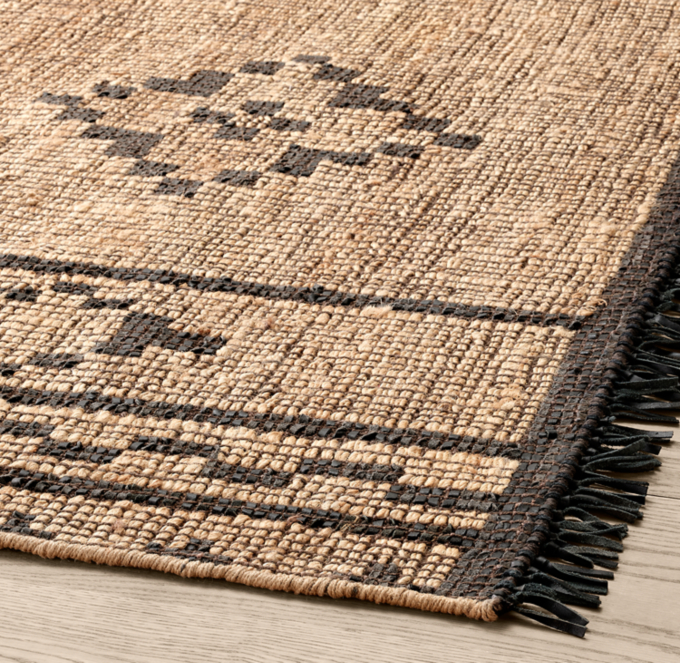 Rua Jute & Leather Rug - Made-to-Order