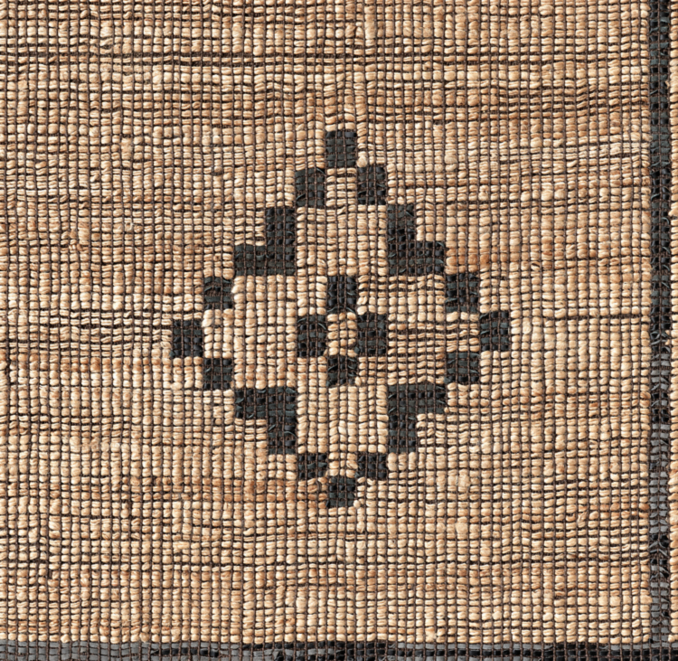 Detail view of Rua Jute & Leather Rug - Made-To-Order 