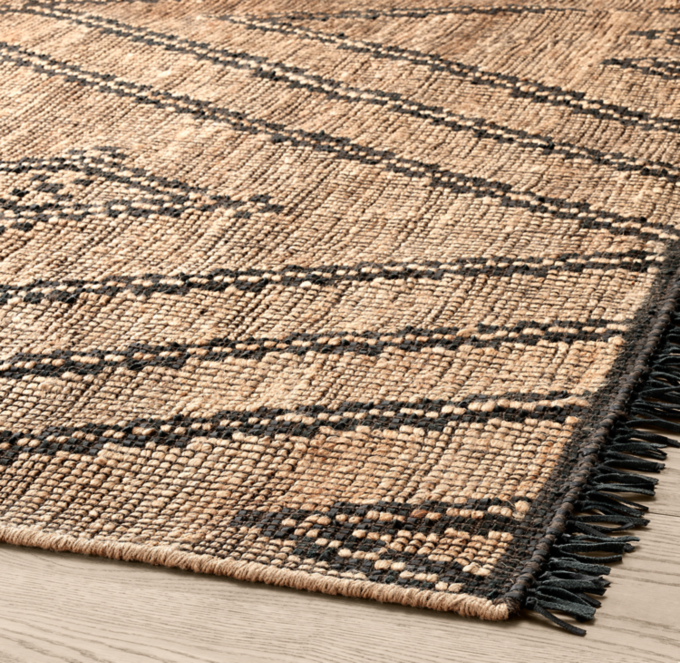 Tau Jute & Leather Rug - Made-to-Order