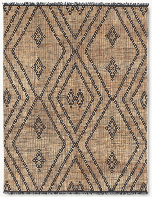 Tau Jute & Leather Rug - Made-to-Order