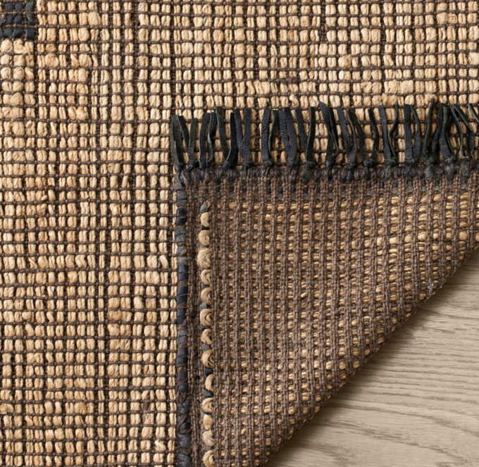 Zohra Jute & Leather Rug - Made-to-Order