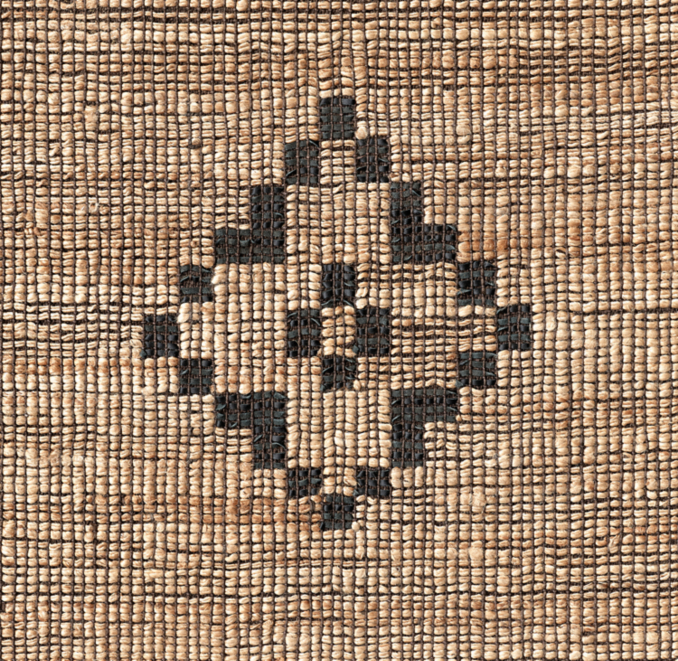 Overhead view of Rua Jute & Leather Rug Swatch 