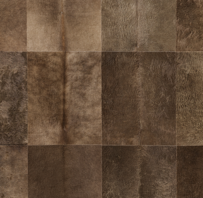 Overhead view of Bhati Luxe Cowhide Rug Swatch 