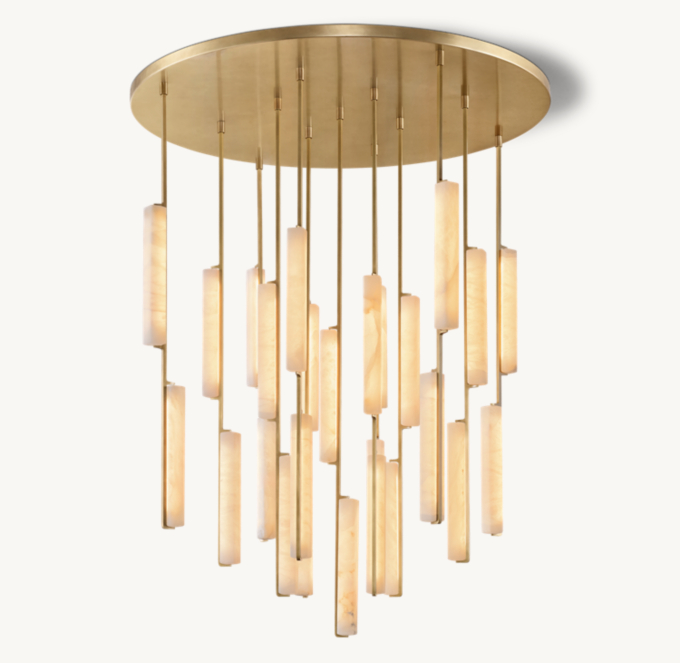 Audubon Alabaster Round Chandelier 56\"