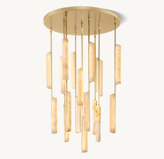 Audubon Alabaster Round Chandelier 40\"