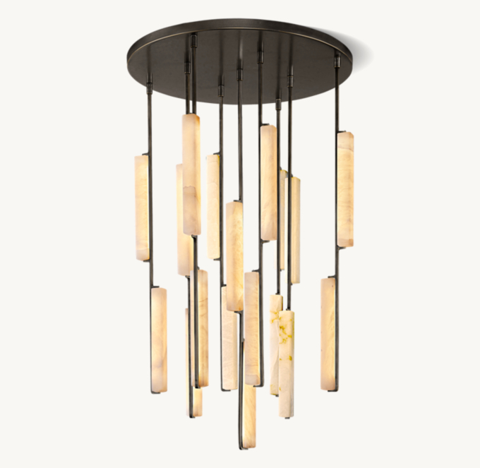 Audubon Alabaster Round Chandelier 40\"