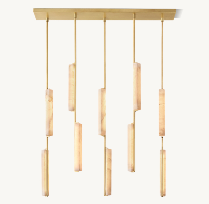 Audubon Alabaster Linear Chandelier 54\"