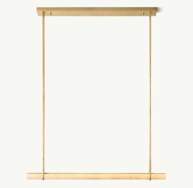 Audubon Alabaster Single Bar Linear Chandelier 60\"