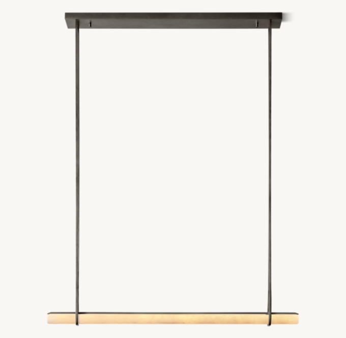 Audubon Alabaster Single Bar Linear Chandelier 60\"