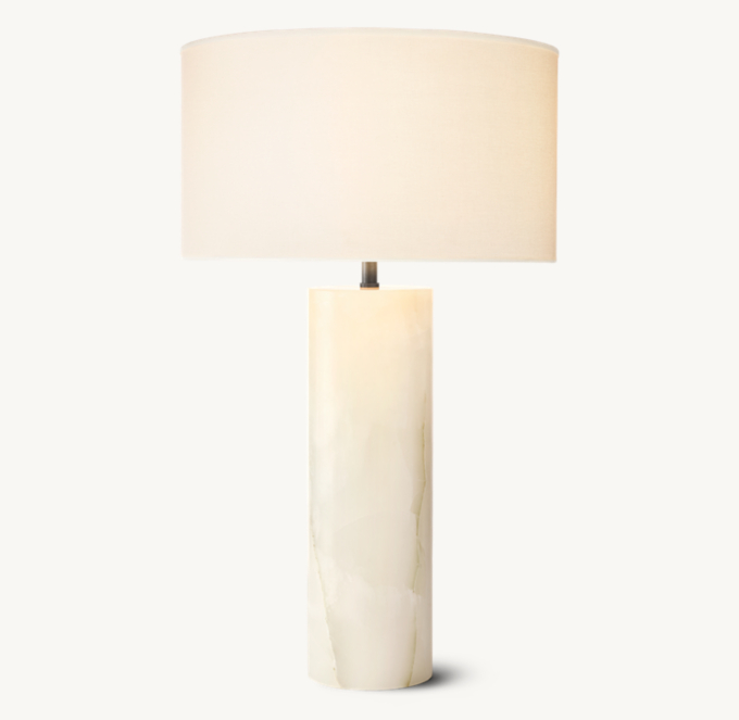 Sarezzo Stone Cylindrical Table Lamp 