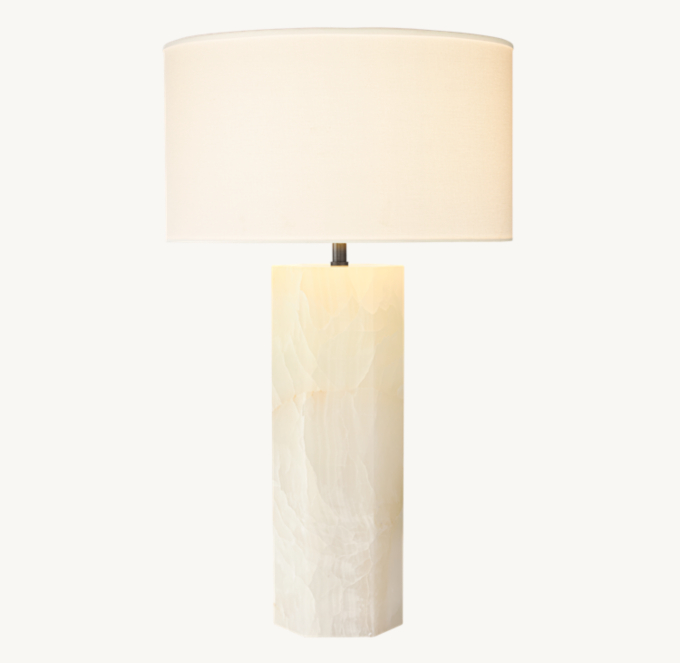 Sarezzo Stone Hexagonal Table Lamp