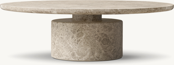 Vue de Face - Ponti - Table Basse Ronde - Emperador Gris