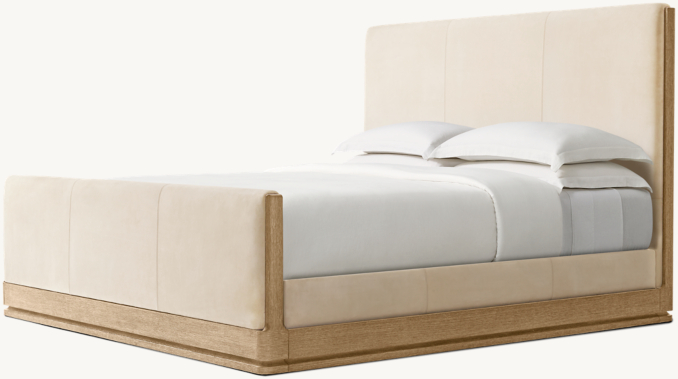 Ligné Leather Panel Bed with Footboard