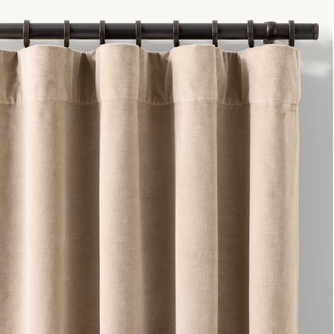 Cotton Velvet Drapery - Rod Pocket