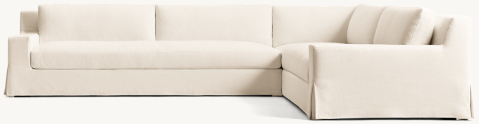 Modena Slipcovered Track Arm Bench-Cushion Right-Arm L-Sectional