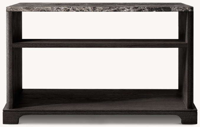 Front view of Genevieve Emperador Rectangular Side Table 